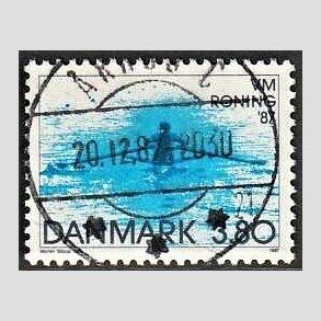FRIMRKER DANMARK | 1987 - AFA 887 - WM i roning - 3,80 Kr. bl - Pragt Stemplet