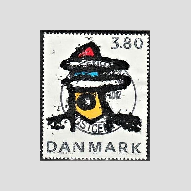 FRIMRKER DANMARK | 1985 - AFA 846 - Kunst af Robert Jacobsen - 3,80 Kr. flerfarvet - Lux Stemplet