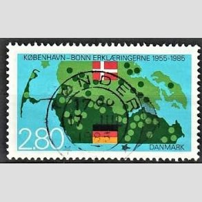 FRIM�RKER DANMARK | 1985 - AFA 826 - K�benhavn-Bonn - 2,80 Kr. flerfarvet - Pragt Stemplet