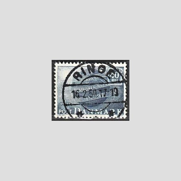 FRIMRKER DANMARK | 1949 - AFA 316 - Verdenspostforeningen 75 r - 40 re bl - Lux Stemplet