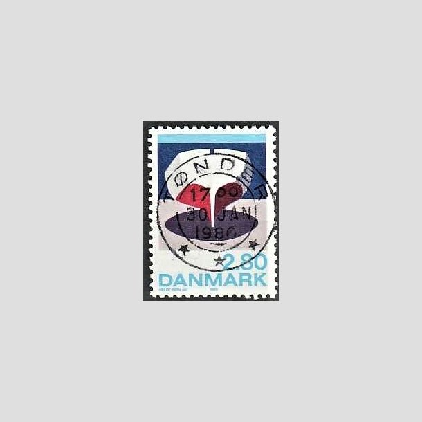 FRIMRKER DANMARK | 1985 - AFA 845 - Kunst Helge Refn - 2,80 Kr. flerfarvet - Pragt Stemplet Tnder