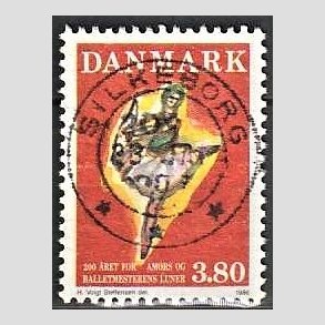 FRIM�RKER DANMARK | 1986 - AFA 873 - Balletten Amors luner - 3,80 Kr. flerfarvet - Pragt Stemplet Silkeborg
