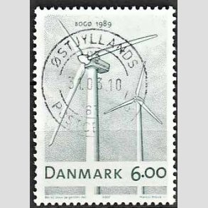 FRIM�RKER DANMARK | 2007 - AFA 1494 - Danske vindm�ller - 6,00 Kr. flerfarvet - Pragt Stemplet