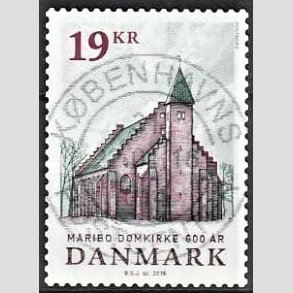 FRIM�RKER DANMARK | 2016 - AFA 1844 - Maribo Domkirke 600 �r - 19,00 Kr. flerfarvet - Pragt Stemplet