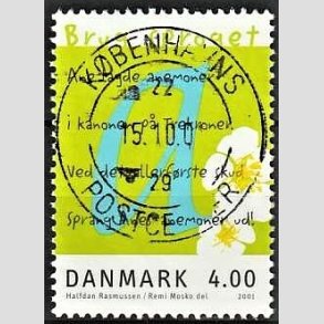 FRIMRKER DANMARK | 2001 - AFA 1281 - Brug sproget - 4,00 Kr. flerfarvet - Pragt Stemplet