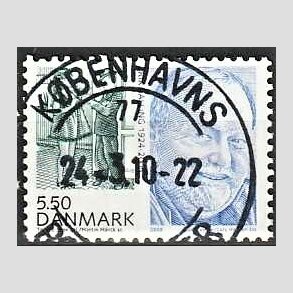 FRIM�RKER DANMARK | 2008 - AFA 1551 - Store danskere 2. - 5,50 Kr. Erik Balling - Pragt Stemplet