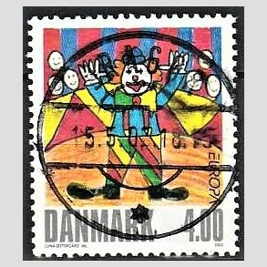 FRIM�RKER DANMARK | 2002 - AFA 1319 - Cirkus - 4,00 Kr. flerfarvet - Pragt Stemplet