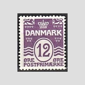 FRIM�RKER DANMARK | 1926-30 - AFA 168 - B�lgelinie 12 �re violet - Ubrugt