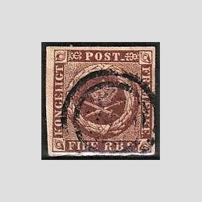 FRIMRKER DANMARK | 1852 - AFA 1 - 4 R.B.S Ia rdbrun - Thiele I - Stemplet