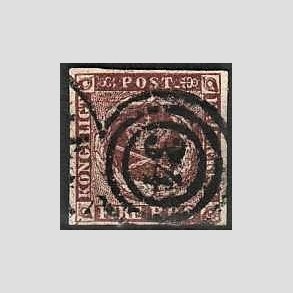 FRIMRKER DANMARK | 1853 - AFA 1 - 4 R.B.S IIa sortbrun - Thiele II - Stemplet