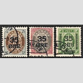 FRIMRKER DANMARK | 1912  - AFA 60,61,62 - 35 res Provisorier i komplet st - Stemplet