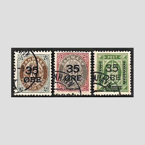 FRIMRKER DANMARK | 1912  - AFA 60,61,62 - 35 res Provisorier i komplet st - Stemplet