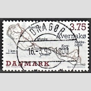 FRIM�RKER DANMARK | 1995 - AFA 1086 - Dansk sm��er - 3,75 Kr. flerfarvet - Pragt Stemplet