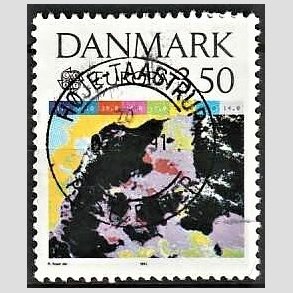 FRIM�RKER DANMARK | 1991 - AFA 989 - Europam�rker rumflyvning - 3,50 Kr. flerfarvet - Pragt Stemplet