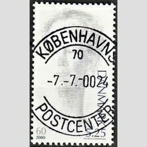 FRIMRKER DANMARK | 2000 - AFA 1240 - Droning Margrethe 60 r - 5,25 Kr. bl/gr - Pragt Stemplet