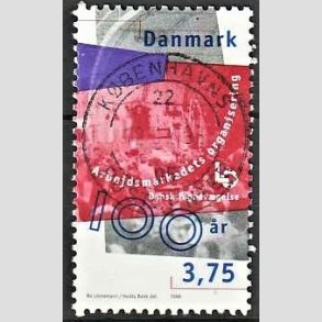 FRIM�RKER DANMARK | 1998 - AFA 1165 - Arbejdsmarkedet - 3,75 Kr. flerfarvet - Pragt Stemplet