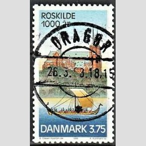 FRIM�RKER DANMARK | 1998 - AFA 1169 - Roskilde 1000 �r. - 3,75 Kr. flerfarvet - Pragt Stemplet Drag�r