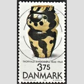 FRIM�RKER DANMARK | 1996 - AFA 1128 - Thorvald Bindesb�ll - 3,75 Kr. flerfarvet - Pragt Stemplet