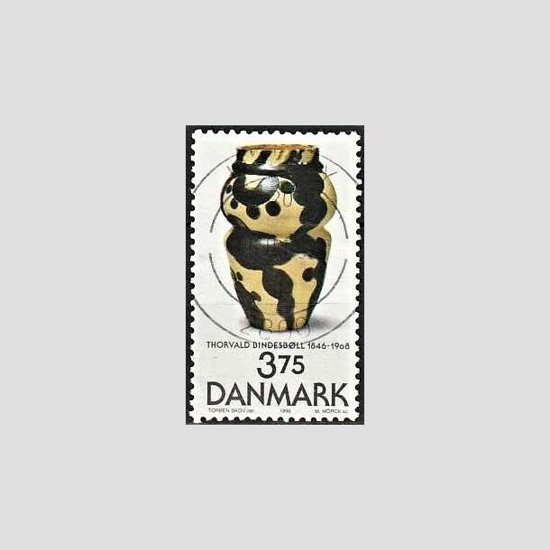 FRIMRKER DANMARK | 1996 - AFA 1128 - Thorvald Bindesbll - 3,75 Kr. flerfarvet - Pragt Stemplet