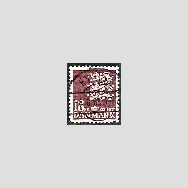 FRIMRKER DANMARK | 1985 - AFA 823 - Rigsvben 18 Kr. brun - Pragt Stemplet