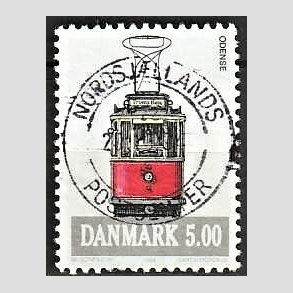 FRIM�RKER DANMARK | 1994 - AFA 1072 - Sporvogne - 5,00 Kr. flerfarvet - Pragt Stemplet