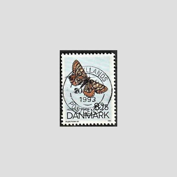 FRIMRKER DANMARK | 1993 - AFA 1039 - Sommerfugle - 8,75 Kr. flerfarvet - Pragt Stemplet