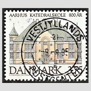 FRIM�RKER DANMARK | 1995 - AFA 1084 - Aahus Katedralskole 800 �r - 3,75 Kr. flerfarvet - Pragt Stemplet