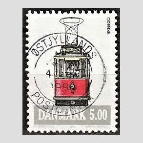 FRIM�RKER DANMARK | 1994 - AFA 1072 - Sporvogne - 5,00 Kr. flerfarvet - Pragt Stemplet