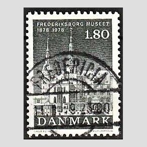 FRIM�RKER DANMARK | 1978 - AFA 657 - Frederiksborgmuseet 100 �r - 1,80 Kr. sortgr� - Pragt Stemplet