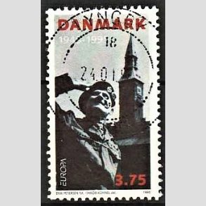 FRIM�RKER DANMARK | 1995 - AFA 1091 - 50 �ret for befrielsen - 3,75 Kr. flerfarvet - Pragt Stemplet
