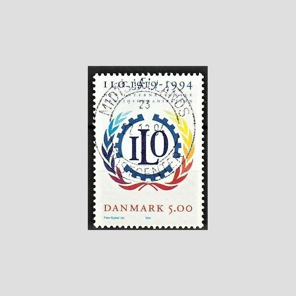 FRIMRKER DANMARK | 1994 - AFA 1075 - ILO 75 r - 5,00 Kr. flerfarvet - Pragt Stemplet