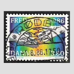 FRIM�RKER DANMARK | 1986 - AFA 857 - FN�s freds�r - 3,80 Kr. flerfarvet - Pragt Stemplet R�dby