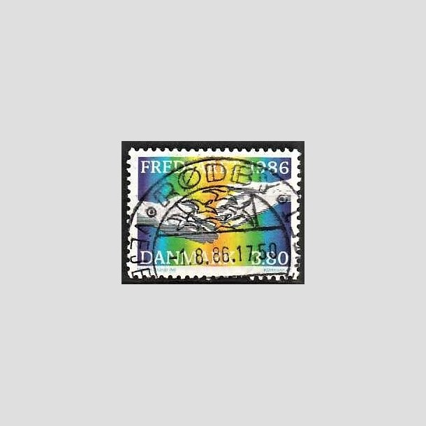 FRIMRKER DANMARK | 1986 - AFA 857 - FNs fredsr - 3,80 Kr. flerfarvet - Pragt Stemplet Rdby