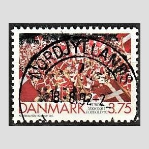 FRIM�RKER DANMARK | 1992 - AFA 1024 - Europamestre i fodbold 1992 - 3,75 Kr. flerfarvet - Pragt Stemplet