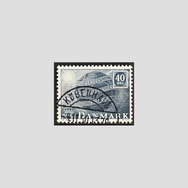 FRIMRKER DANMARK | 1949 - AFA 316 - Verdenspostforeningen 75 r - 40 re bl - Lux Stemplet