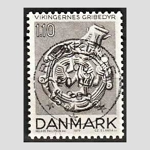 FRIM�RKER DANMARK | 1979 - AFA 684 - Vikingetiden - 1,10 Kr. brun - Pragt Stemplet