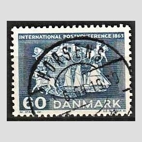 FRIM�RKER DANMARK | 1963 - AFA 417 - Postkonference - 60 �re bl� - Pragt Stemplet 