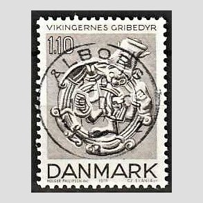 FRIM�RKER DANMARK | 1979 - AFA 684 - Vikingetiden - 1,10 Kr. brun - Pragt Stemplet