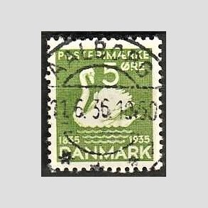 FRIMRKER DANMARK | 1935 - AFA 223 - H. C. Andersen 5 re grn - Lux Stemplet Aalborg