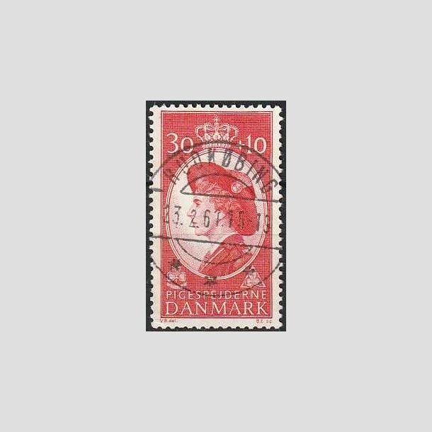 FRIMRKER DANMARK | 1960 - AFA 390 - Dronning Ingrid - 30 + 10 re rd - Pragt Stemplet