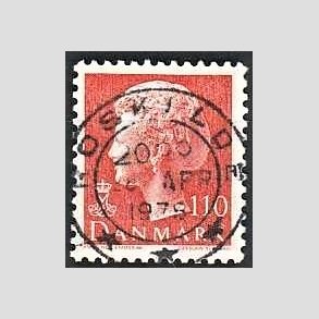 FRIMRKER DANMARK | 1978 - AFA 653 - Dronning Margrethe - 110 re orange - Pragt Stemplet Roskilde