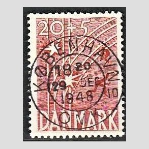 FRIMRKER DANMARK | 1947 - AFA 300 - Modstandsbevgelsen - 20 + 5 re rd - Pragt Stemplet