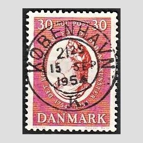 FRIM�RKER DANMARK | 1954 - AFA 357 - Kunstakademiet 200 �r - 30 �re r�d - Pragt Stemplet K�benhavn