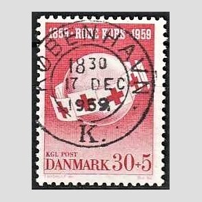 FRIMRKER DANMARK | 1959 - AFA 378 - Rde Kors - 30 + 5 re rd - Pragt Stemplet