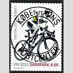 FRIM�RKER DANMARK | 2011 - AFA 1674 - WM i landevejscykling - 8,00 Kr. flerfarvet - Pragt Stemplet