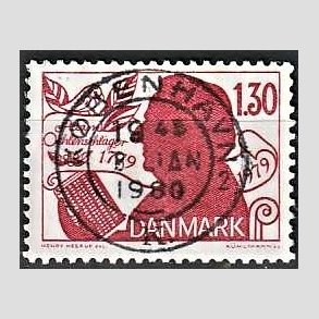 FRIM�RKER DANMARK | 1979 - AFA 690 - Adam Oehlenschl�ger - 1,30 Kr. r�d - Pragt Stemplet