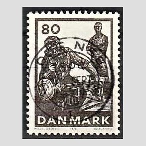 FRIM�RKER DANMARK | 1976 - AFA 628 - Dansk glasproduktion - 80 �re m�rkbrun - Pragt Stemplet