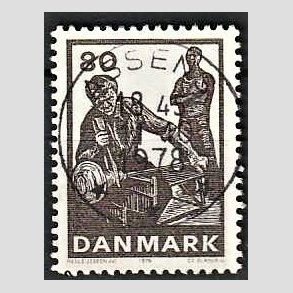 FRIM�RKER DANMARK | 1976 - AFA 628 - Dansk glasproduktion - 80 �re m�rkbrun - Pragt Stemplet