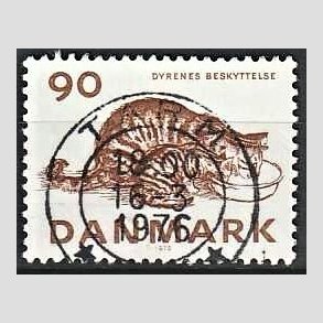 FRIM�RKER DANMARK | 1975 - AFA 605 - Dyrenes Beskyttelse 100 �r. - Pragt Stemplet Tarm