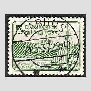 FRIMRKER DANMARK | 1937 - AFA 239 - Chr. X 25 re jubilum 5 re grn - Lux Stemplet Aarhus